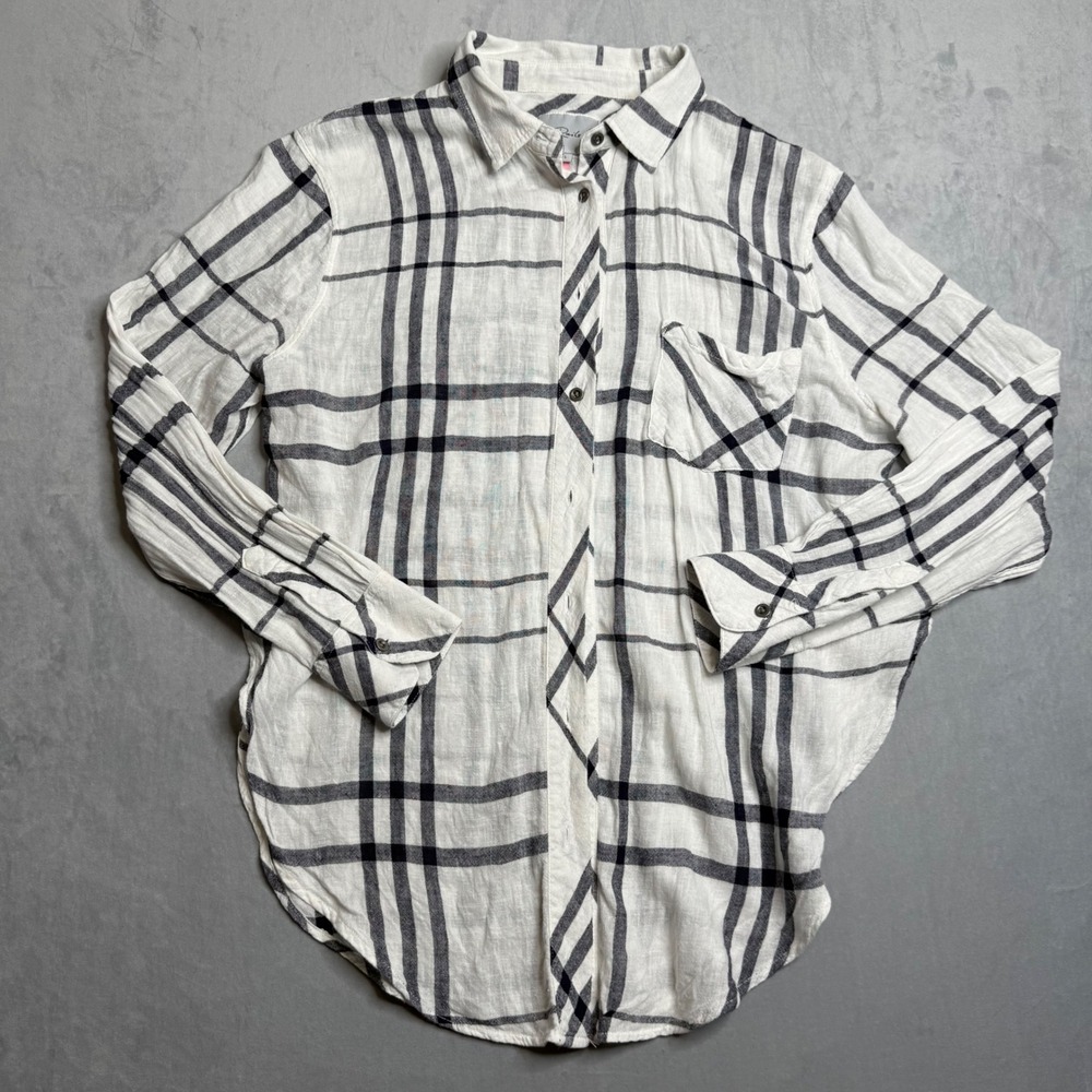 Rails White and Black Plaid Button Down Shirt